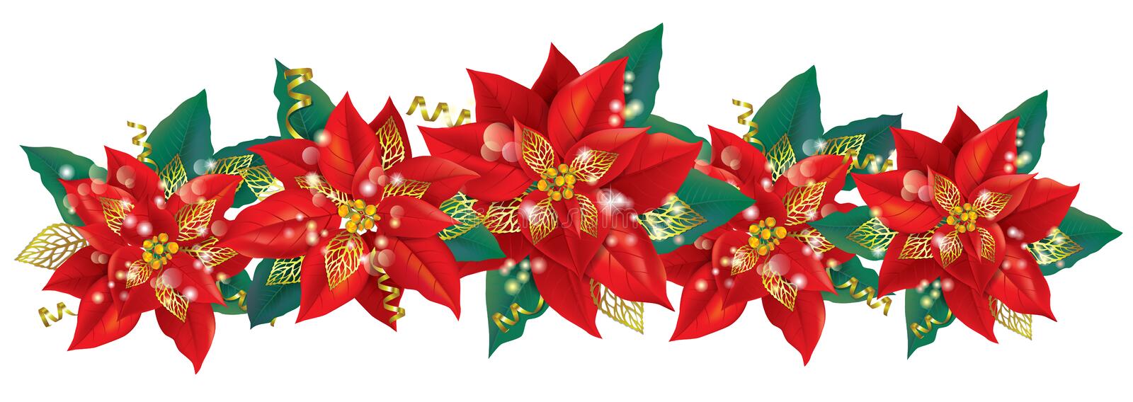 christmas-garland-poinsettia-contains-transparent-objects-eps-34758674