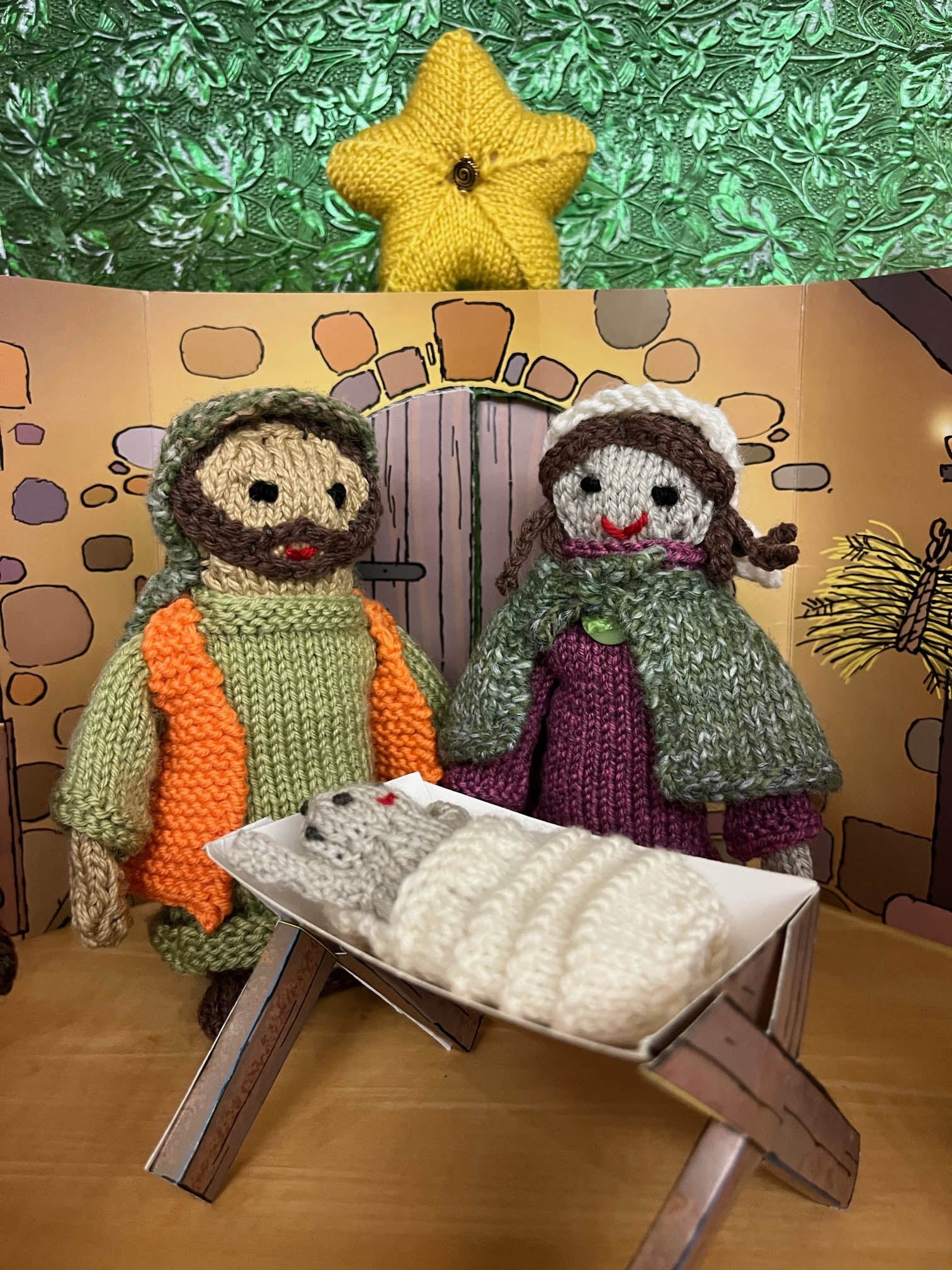 crocheted nativity scene by Sally Evans