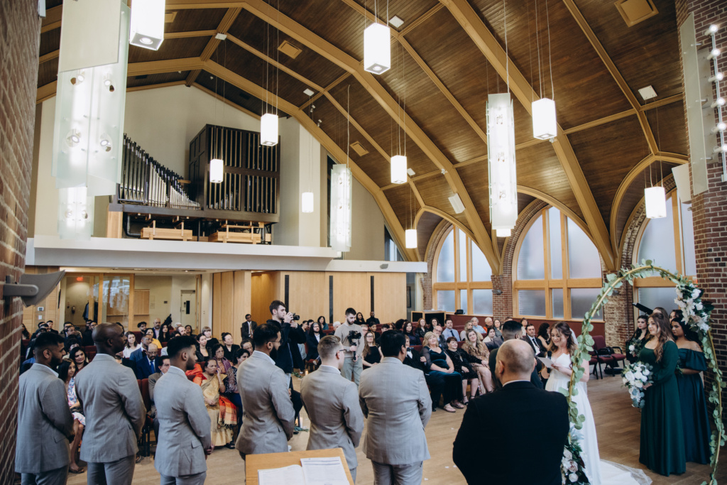 Main Hall Wedding Ceremony - photo by Rebekah Mally