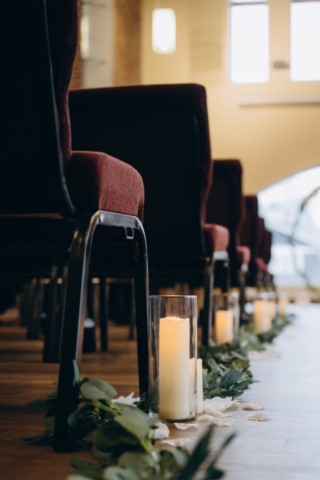 Main Hall Wedding Ceremony - photo by Rebekah Mally