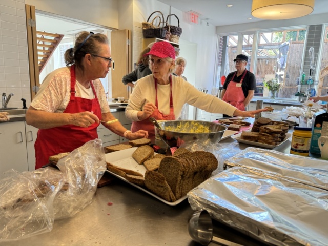 Preparing sandwiches in our kitchen