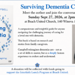Surviving Dementia Care author event with D. Grant Campbell at Beach United Church, September 27, 2026.